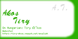 akos tiry business card